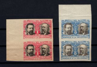 P112341/ Paraguay – Variety – Scott O100 – O102 Mnh Imperf Pairs