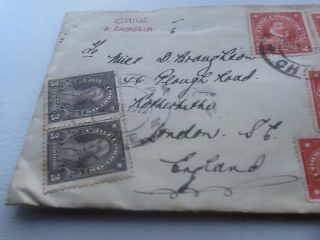 A CHILE STAMP COVER FROM 1912.  POSTED TO LONDON. 4