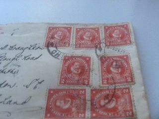A CHILE STAMP COVER FROM 1912.  POSTED TO LONDON. 5