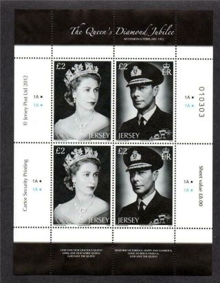 Jersey Mnh 2012 The 60th Anniversary Of The Accesion Of Queen Elizabeth Ii Sheet