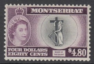 Montserrat:1958 Qeii Definitives $4.  80 