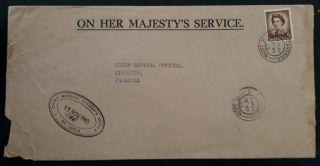 Scarce 1965 St Lucia Chief Medical Officer O.  H.  M.  S.  Cover Ties 6c Stamp Castries