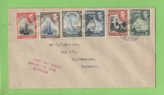 Bermuda 1938 Kgvi Values To 1/ - On First Day Cover