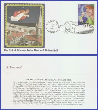 Usa 4193 U/a Fleetwood Fdc The Art Of Disney : Peter Pan And Tinker Bell