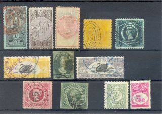 Australia - States - 12 Stamps Unsoreted - Incl.  Revenues - - - F/vf