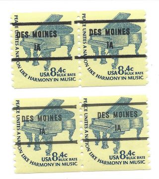 1615 Cd Mnh 8.  4c,  2 Gps " Des Moines Ia " Differently Precanceled.