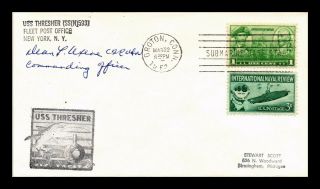 Dr Jim Stamps Us Naval Submarine Uss Thresher Dual Franked Fpo Cover