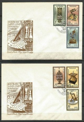 Germany (east) Ddr Gdr 1983 Fdc (2) Art Hourglasses And Sundials