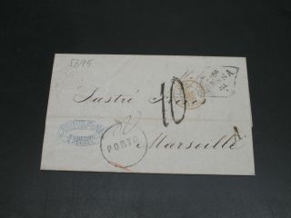 Russia 1866 Odessa Folded Letter To France 5695