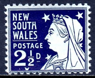 South Wales — Scott 100 (sg 296b) — 1897 2½d Qv Die Ii P12 — Mh — Scv $20.  00