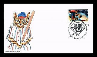 Dr Jim Stamps Us Cat Cachet Nancy Ladd Olympic Baseball Fdc Cover Atlanta
