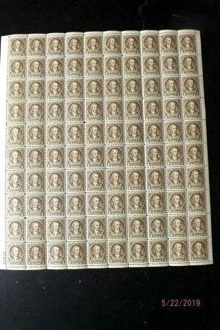 Us Stamps Sheets - Scott 704 1/2c Washington Bicentennial Issue Og Nh