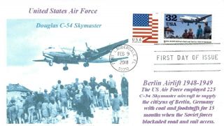 C - 54 Skymaster Us Air Force 1948 - 49 Berlin Airlift Aircraft First Day Of Issue