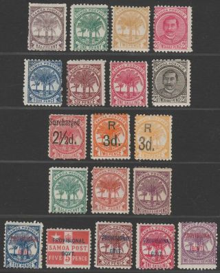Samoa 1895 - 99 Queen Victoria Selection To 2sh6d Mostly
