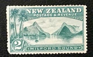 Zealand.  1902.  2 Sh.  Blue Green Wtmkd.  Scott 119.  Cat.  Val.  225 Us$.