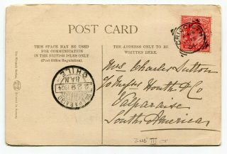 Uk Squared Circle Postmarks - Criccieth,  Wales 1904 Postcard To Chile S.  America