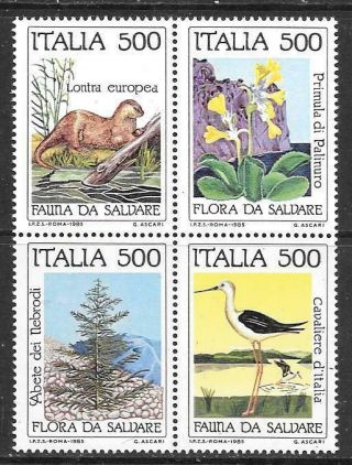 Italy - 1985.  Nature Protection - Set Of 4 In Mnh Block.  Cat £17