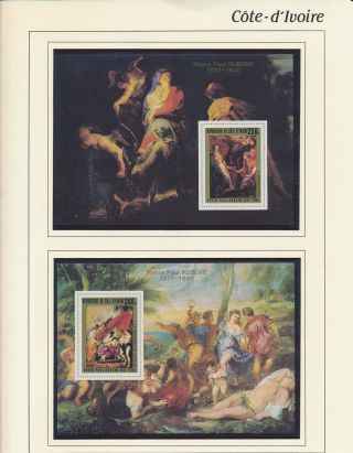 Xb71391 Ivory Coast Rubens Art Paintings Sheets Mnh