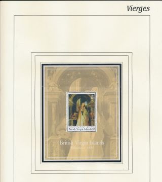 Xb71348 British Virgin Islands 1991 Religious Art Paintings Good Sheet Mnh