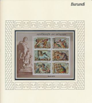 Xb71339 Burundi 1975 Michelangelo Art Paintings Good Sheet Mnh