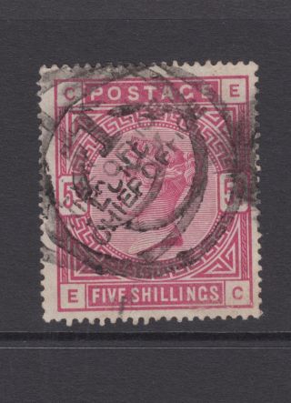 Gb Qv 5s.  Rose Sg180 5/ - " Ec " 1883 Five Shillings Stamp