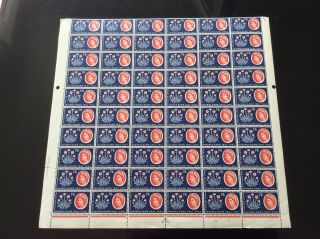 Qe2 1961 Posb 1/6d Value In Lower Half Sheet Of 60 Never Hinged