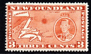 Newfoundland 3 Cent Stamp C1937 Mounted (459)