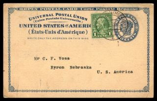 Mayfairstamps Us 1935 Schwerin Germany To Us Byron Ne Postal Reply Card Wwb24451