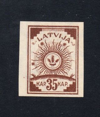 Latvia Lettland Scott 31,  Michel 21 Printed On Both Sides,  Without Gum As Issued