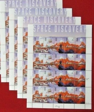 Four Sheets X 20 = 80 Of Space Discovery 32¢ Us Ps Postage Stamps Sc 3238 - 3242