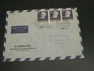 Germany Berlin 1954 Airmail Cover To Finland 15004