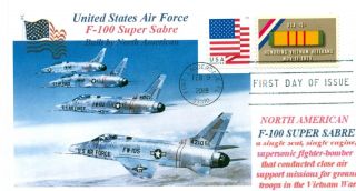 F - 100 Sabre Vietnam War Fighter Aircraft Us Air Force First Day Of Issue