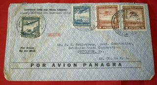 Mayfairstamps Chile 1939 Iron Mines Panagra Airmail To Us Bethlehem Pa Cover Wwb