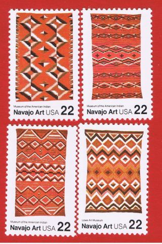 2235 - 2238 Mnh Og Singles Navajo Blankets S/h