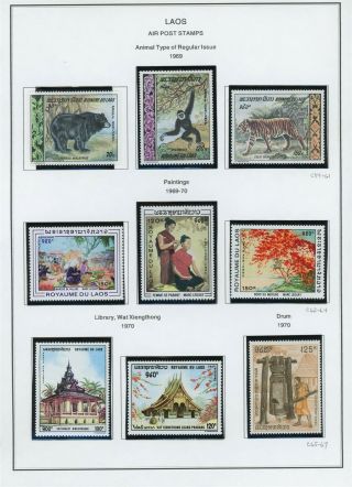 Laos Album Page Lot 12 - See Scan - $$$