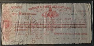 1877 Cape Of Good Hope - Revenue Document W/ Stamps On Back / Awesome Piece