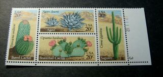 Us Stamp Plate Blocks Scott 1945 Desert Plants 1981 Mnh L264