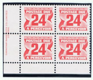 Canada J39 (11) 1978 24 Cent Carmine Rose Postage Due Lower Left Df Mnh Cv$3.  50