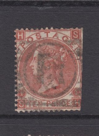 Gb Qv 10d Red - Brown Sg112 Plate 1 " Sh " 1867 - 80 Cut Down Wing Margin Stamp