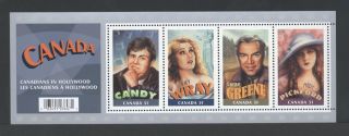 Canada Souvenir Sheet Ss 2153 Canadians In Hollywood