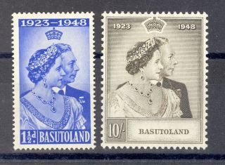 Basutoland Sg 36 - 7 1948 Royal Silver Wedding Pair M/m