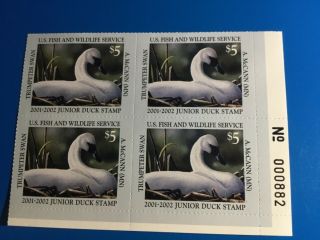 2001 Trumpeter Swan Junior Duck Stamps Set Of 4