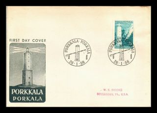 Dr Jim Stamps Lighthouse Porkkala Fdc European Size Cover Finland
