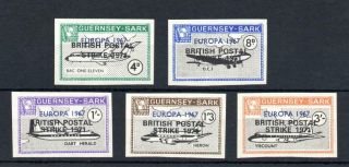 Guernsey - Sark Europa 1967 Set U/m Imperforate,  British Postal Strike Overprints
