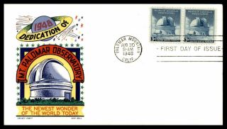 Mayfairstamps Us Fdc 1948 Mt Palomar Observatory Cachet Craft Pair First Day Cov
