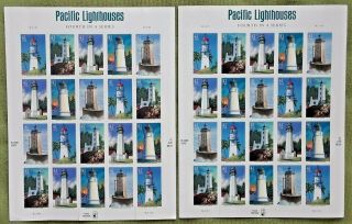 Three Sheets X 20 = 60 Of Pacific Lighthouses 41¢ Us Ps Stamps Scott 4146 - 4150