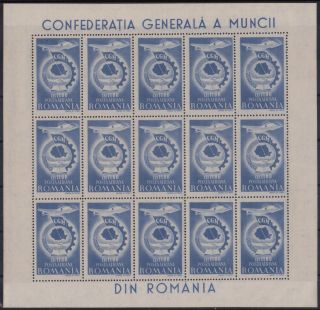 Romania 1947 Mi 1040 C.  G.  M.  - Pa Minisheet Mnh