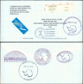Portugal 1999 To South Pole Station Multi Antarctic Cachets