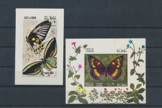 Lk72385 Oman Imperf Insects Bugs Flora Butterflies Sheets Mnh