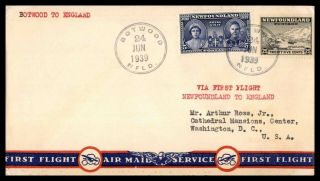 Mayfairstamps Canada First Flight Cover 1939 Botwood To England Wwb89067